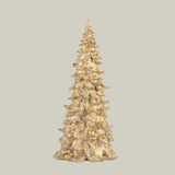 Decorative gold Christmas tree on a soft green background