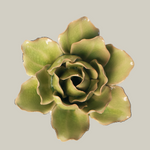 Green ceramic flower sculpture