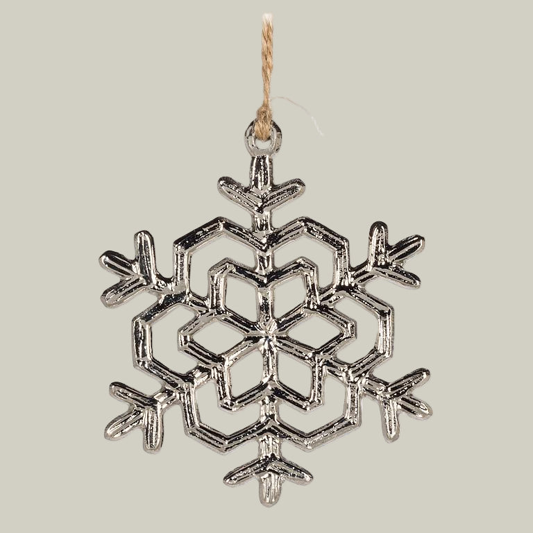 Decorative snowflake ornament on a white background