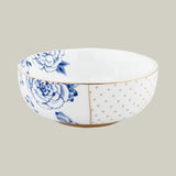 Porcelain bowl from Pip Studio Royal White collection with blue floral design and gold accents.