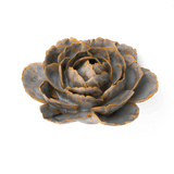 Decorative ceramic English Rose sculpture on a transparent background