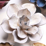 Close-up of a ceramic Gardenia sculpture