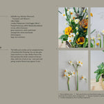 Page from the book featuring images of flowers and text on plants and supplies.