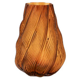 Vivienne Amber Sculpted Glass Vase